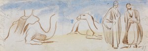 Studies of Camels and Egyptian Men by Edward Lear